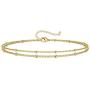 sovesi Gold Chain Bracelets for Women, Evil Eye Bracelet 14K Gold Plated Adjustable Layered Cute Bracelet Dainty Gold Beaded Bracelets for Women Jewelry