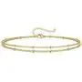 sovesi Gold Chain Bracelets for Women, Evil Eye Bracelet 14K Gold Plated Adjustable Layered Cute Bracelet Dainty Gold Beaded Bracelets for Women Jewelry