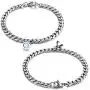 TempBeau 2pcs/Set Magnetic Couple Bracelet,Mutual Attraction Relationship Matching Bracelet for Men Women,Magnet Charm Stainless Steel Cuban Chain BFF Promise Bracelet,Gift for BF GF Him Her-with Box