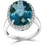 Effy 14K White Gold London Blue Topaz & Diamond Ring, 11.34 TCW IRW6505MI
