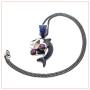Nsitbbuery Hip Hop Night Club Bar Zircon Boxing Shark Pendant Stainless Steel Chain Necklace