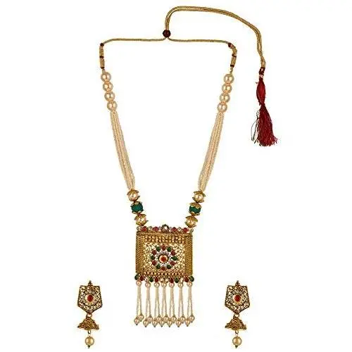 Efulgenz Indian Bollywood Traditional Gold Plated Crystal Faux Kundan Pearl Wedding Choker Necklace Earrings Jewelry Set