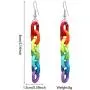 Personality Fashion Women Rainbow Chain Long Colorful Earrings Club Charms Jewelry Accessories