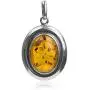Ian and Valeri Co. Amber Sterling Silver Oval Pendant