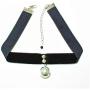 HUSUP Cosplay Gothic Silvery Cat Bell Velvet Ribbon Necklace Choker