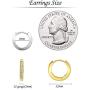 Hoop Earrings for Women, 2 Pairs Sterling Silver and Gold Hypoallergenic Womens Mens Ear Cuff with Cubic Zirconia, Small Jewelry Cartilage Earring Set for Girls as Gift