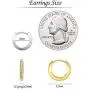 Hoop Earrings for Women, 2 Pairs Sterling Silver and Gold Hypoallergenic Womens Mens Ear Cuff with Cubic Zirconia, Small Jewelry Cartilage Earring Set for Girls as Gift
