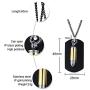 Free-Engraving Stainless Steel 2 in 1 Dog Tag Necklace Cremation Urn Bullet Pendant Necklace for Men Boys