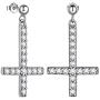 Women Mens Inverted Cross Earrings Zirconia Iced Out Upside Down Cross Dangle Earrings Sterling Silver/Black Metal/18K Gold Plated St. Peter Earrings Satanic Symbols Statement Jewelry