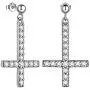Women Mens Inverted Cross Earrings Zirconia Iced Out Upside Down Cross Dangle Earrings Sterling Silver/Black Metal/18K Gold Plated St. Peter Earrings Satanic Symbols Statement Jewelry