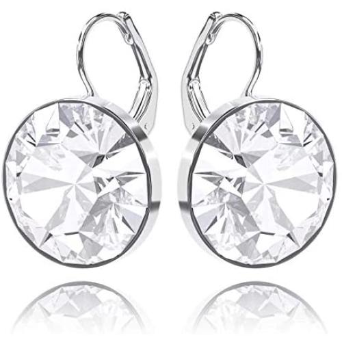 missaqua Swarovski Crystal Earrings for Women Round Leverback Drop Pierced Earrings Jewelry Gifts for Her