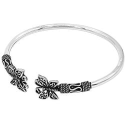 Butterfly Filigree Balinese .925 Sterling Silver Cuff Bracelet