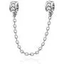 ABAOLA Heart Safety Chain Charm 925 Sterling Silver Beads fit Pandora Charms Bracelet & Necklace