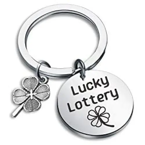 SEIRAA Gambler Gift Good Luck Jewelry Lottery Ticket Keychain Four Leaf Clover Charm Jewelry SEIRAA Gambler Gift Good Luck Jewelry Lottery Ticket Keychain Four Leaf Clover Charm Jewelry