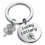 SEIRAA Gambler Gift Good Luck Jewelry Lottery Ticket Keychain Four Leaf Clover Charm Jewelry SEIRAA Gambler Gift Good Luck Jewelry Lottery Ticket Keychain Four Leaf Clover Charm Jewelry