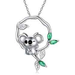 Koala Bear Necklace 925 Sterling Silver Cute Animal Pendant Women Mom Birthday Animal Lovers Jewelry Gift