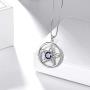 Aurora Tears Pentacle Necklaces Women 925 Sterling Silver Powerful Pentagram Wicca Traditional Seal of Solomon Pendant Crystal Mystic Rainbow Topaz Pagan Jewelry DP0277T