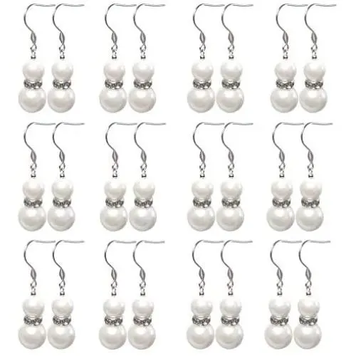 Jiyui 12 Pairs Simulated Pearl Dangle Drop Stud Earrings Set Hypoallergenic Surgical Stainless Steel Ball Studs Jewelry Pure Handmade Gift for Bridal Wedding Women Girls kids