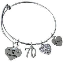 Infinity Collection 70th Birthday Gifts for Women, 70th Birthday Charm Bracelet, Perfect 70th Birthday Gift Ideas