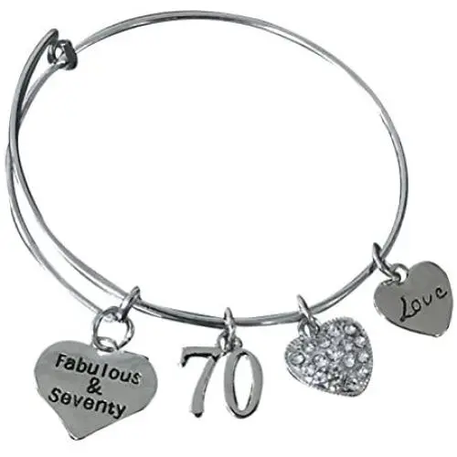 Infinity Collection 70th Birthday Gifts for Women, 70th Birthday Charm Bracelet, Perfect 70th Birthday Gift Ideas Infinity Collection 70th Birthday Gifts for Women, 70th Birthday Charm Bracelet, Perfect 70th Birthday Gift Ideas