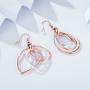 Kemstone Two Tone Rose Gold and Silver Multilayer Dangling Earring for Woman, 2.4 Inches