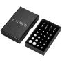 KANOUE Hypoallergenic Stainless Steel Stud Earrings Set Cubic Zirconia 316L Earrings (12 Pairs)