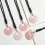 JUNHAN Natural Gemstone Lucky Coin Pendant Necklace for Women Men Reiki Healing Round Donut Crystal Stone Jewelry Adjustable Braided Cord JUNHAN Natural Gemstone Lucky Coin Pendant Necklace for Women Men Reiki Healing Round Donut Crystal Stone Jewelry Adjustable Braided Cord