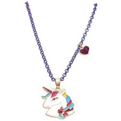 Onnea Cute Unicorn With Purple Bling Heart Charm Pendant Necklace for Girls