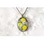 Jewelryland Handmade Dry Processed Real Flower Daisy/Chrysanthemum/Forget Me Not Pendant Necklace