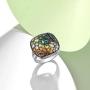 Santuzza Cushion Ring 925 Sterling Silver Green Spinel White Nano Cubic Zirconia Rings Jewelry For Women