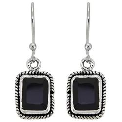 YoTreasure Black Onyx Solid 925 Sterling Silver Dangle Earrings Jewelry