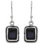 YoTreasure Black Onyx Solid 925 Sterling Silver Dangle Earrings Jewelry