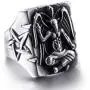 Elfasio Stainless Steel Ring for Men Satanic Baphomet Goat Satan Demon Devil Leviathan Cross Pentagram Rings Symbol Vintage Jewelry Elfasio Stainless Steel Ring for Men Satanic Baphomet Goat Satan Demon Devil Leviathan Cross Pentagram Rings Symbol Vintage Jewelry