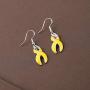 CENWA Yellow Awareness Earrings Yellow Rhinestone Ribbon Charm Cancer Awareness Jewelry Gift for Endometriosis/Bladder Cancer/Suicide Prevention/Bone Cancer