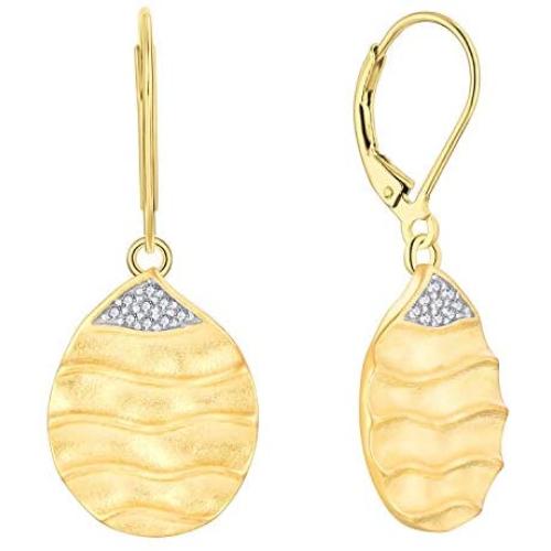 JO WISDOM 925 Sterling Silver Women Gold Drop&Dangle Earrings Flower/Leaf Leverback Earrings