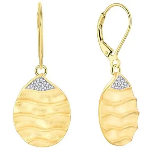 JO WISDOM 925 Sterling Silver Women Gold Drop&Dangle Earrings Flower/Leaf Leverback Earrings JO WISDOM 925 Sterling Silver Women Gold Drop&Dangle Earrings Flower/Leaf Leverback Earrings