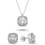 Starlight Diamond Womens Jewelry Sets - 925 Sterling Silver Plated Earring and Necklace Set - Lightweight Square Zircon Diamond Jewelry Sets with Gift Box for Birthday Starlight Diamond Womens Jewelry Sets - 925 Sterling Silver Plated Earring and Necklace Set - Lightweight Square Zircon Diamond Jewelry Sets with Gift Box for Birthday