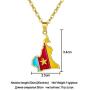 Gold Color Cameroon Map Flag Pendant Chain Necklaces Stainless Steel Jewelry Cameroun Country Maps Cameroonians Gifts