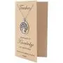 Quan Jewelry Tree of Life Pendant Necklace with Thank You Greeting Card, Teachers Day Appreciation Gifts