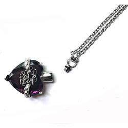 Crystal Heart Cremation Urn Necklace for Ashes Memorial Pendant stainless steel Jewelry,Gift for dad&mom