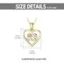 14K Solid Gold Heart Sunflower Necklace,''You Are My Sunshine'' Gold Sunflower and Girl Heart Pendant Necklace Jewelry Love Gift for Women, Sisters, Teens, 18 inch