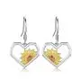 Sunflower Sunshine Silver Drop Earrings - 925 Sterling Silver Heart You are My Sunshine Daisy Blessing Sun Flower Dangle Earrings Jewelry Gifts for Women Girl Friend Wife Daughter