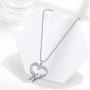 CHENGHONG Hummingbird Necklace 925 Sterling Silver Hummingbird Jewelry for Women Hummingbird Gifts for Mom Heart Pendant Inspiration Necklace Bird Animal Jewelry Gift for Women