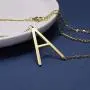 Harlermoon Sideways Initial Necklace A-Z 26 Alphabet Monogram Script Name Large Letter Pendant Necklace Stainless Steel Jewelry for Women