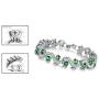 Herinos Women Platinum Plated Cubic Zirconia Tennis Bracelets Wedding Bridal Crystal Bangle
