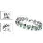 Herinos Women Platinum Plated Cubic Zirconia Tennis Bracelets Wedding Bridal Crystal Bangle