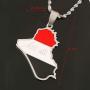 Stainless Steel Republic of Iraq Map Pendant Necklace Gold Color Allah Name Pendant Allah Heart Jewelry
