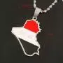 Stainless Steel Republic of Iraq Map Pendant Necklace Gold Color Allah Name Pendant Allah Heart Jewelry Stainless Steel Republic of Iraq Map Pendant Necklace Gold Color Allah Name Pendant Allah Heart Jewelry