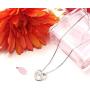 Sllaiss 925 Sterling Silver Love Heart Necklace for Women CZ Triple Heart Pendant Necklace Valentine Birthday Gift Jewelry with Box Chain 18'' +2''