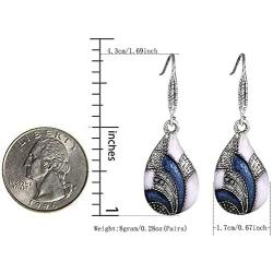 DAMLENG Bohemian Handmade Vintage Enamel Teardrop Dangle Earring Unique National Style WaterDrop Dangle Drop Earrings for Women Girls Statement Jewelry Gifts